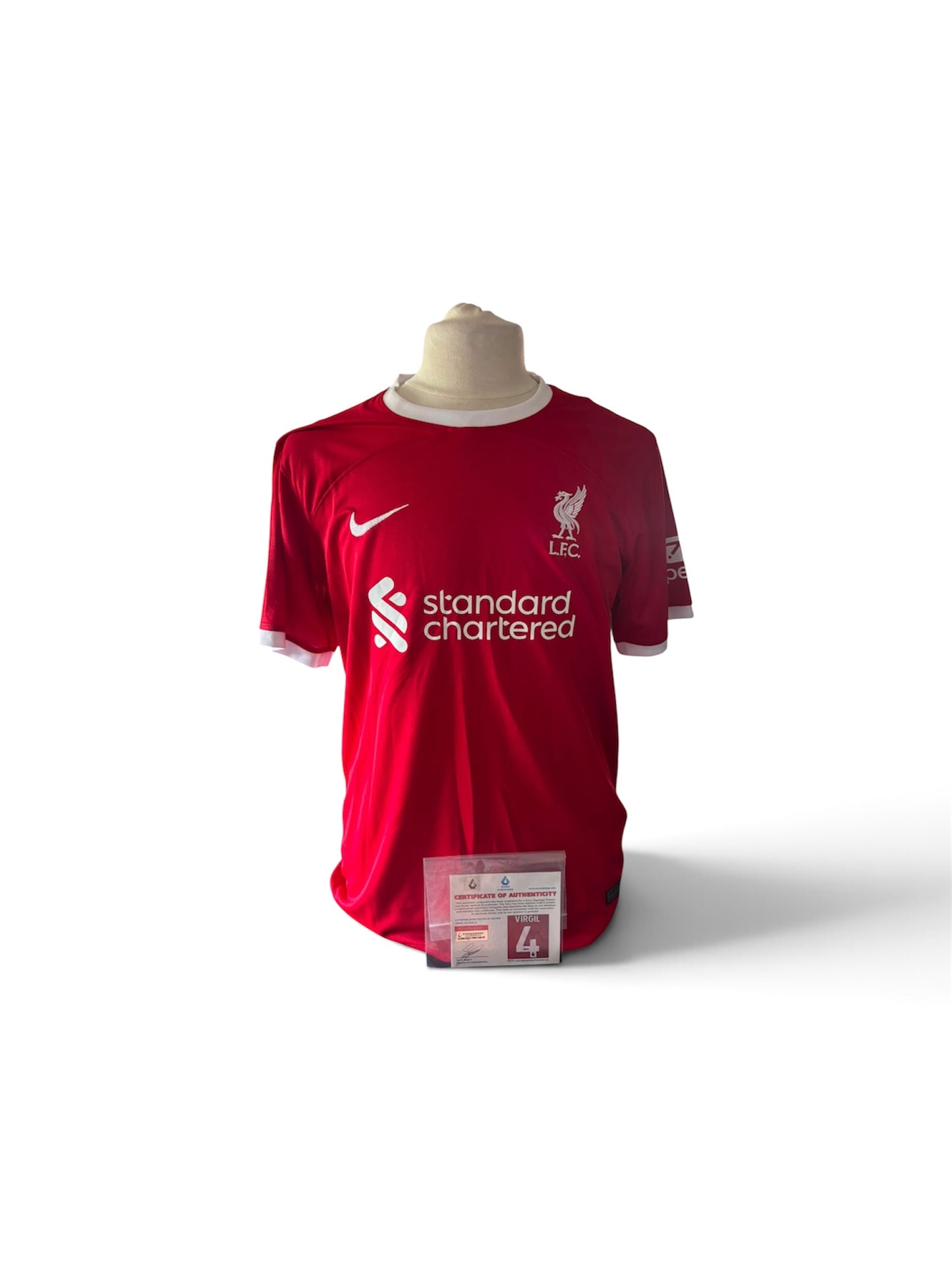 Virgil van Dijk gesigneerd Liverpool 2023-2024 shirt met certificaat
