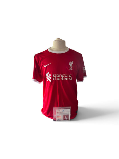 Virgil van Dijk gesigneerd Liverpool 2023-2024 shirt met certificaat