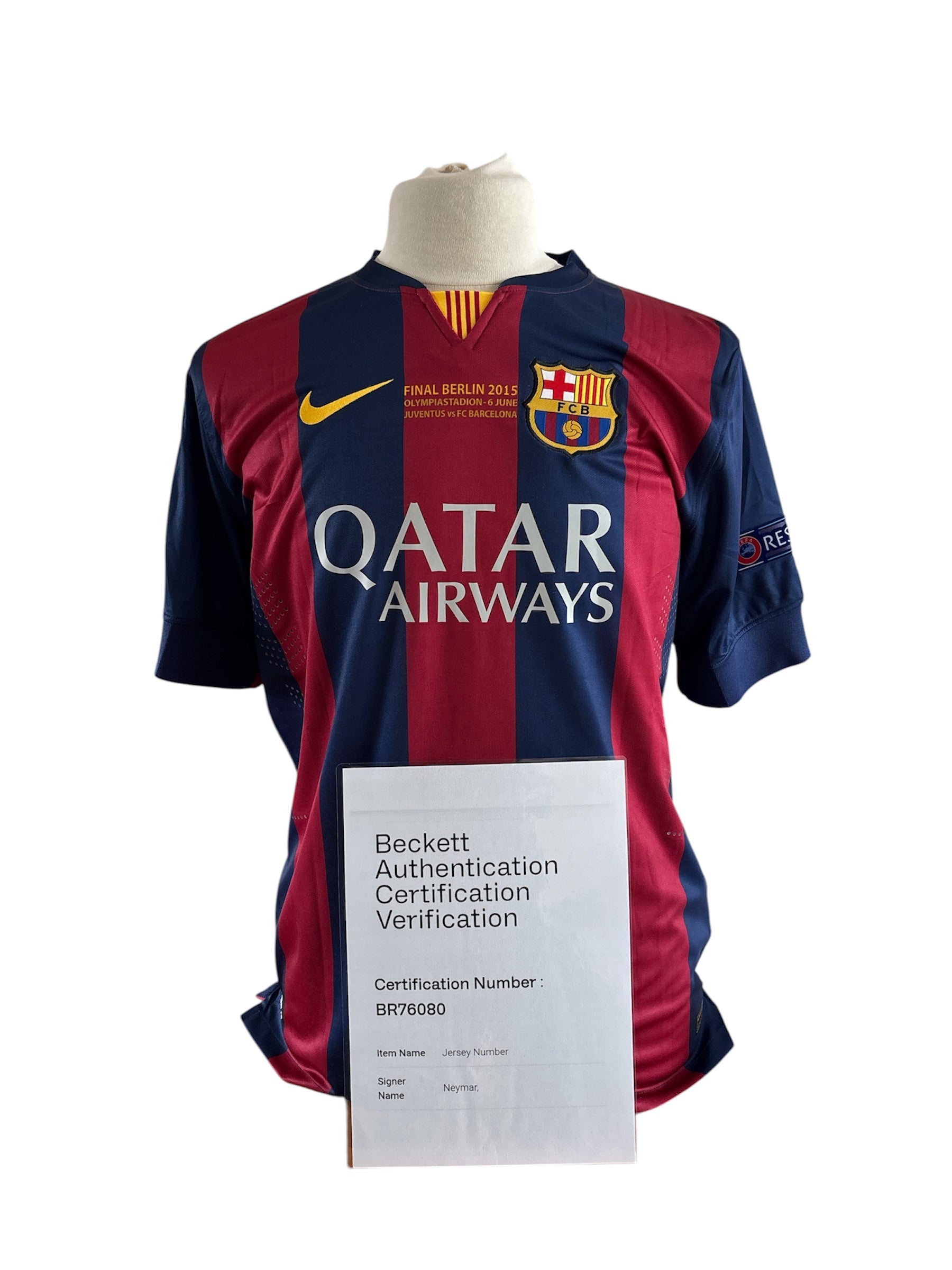 Neymar signed FC Barcelona 2014-2015 shirt with certificate of authenticity