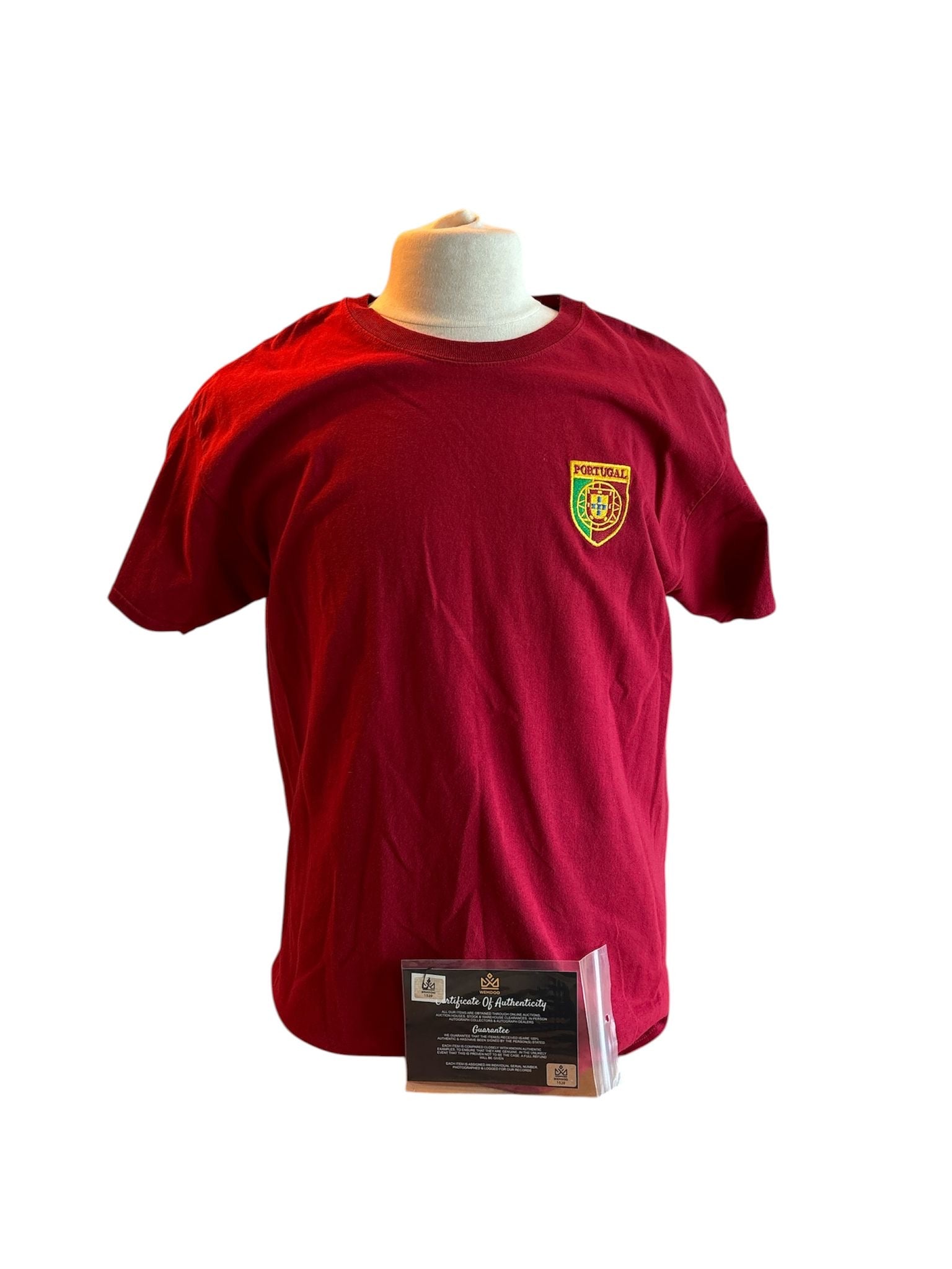 Eusebio signed Portugal retro shirt