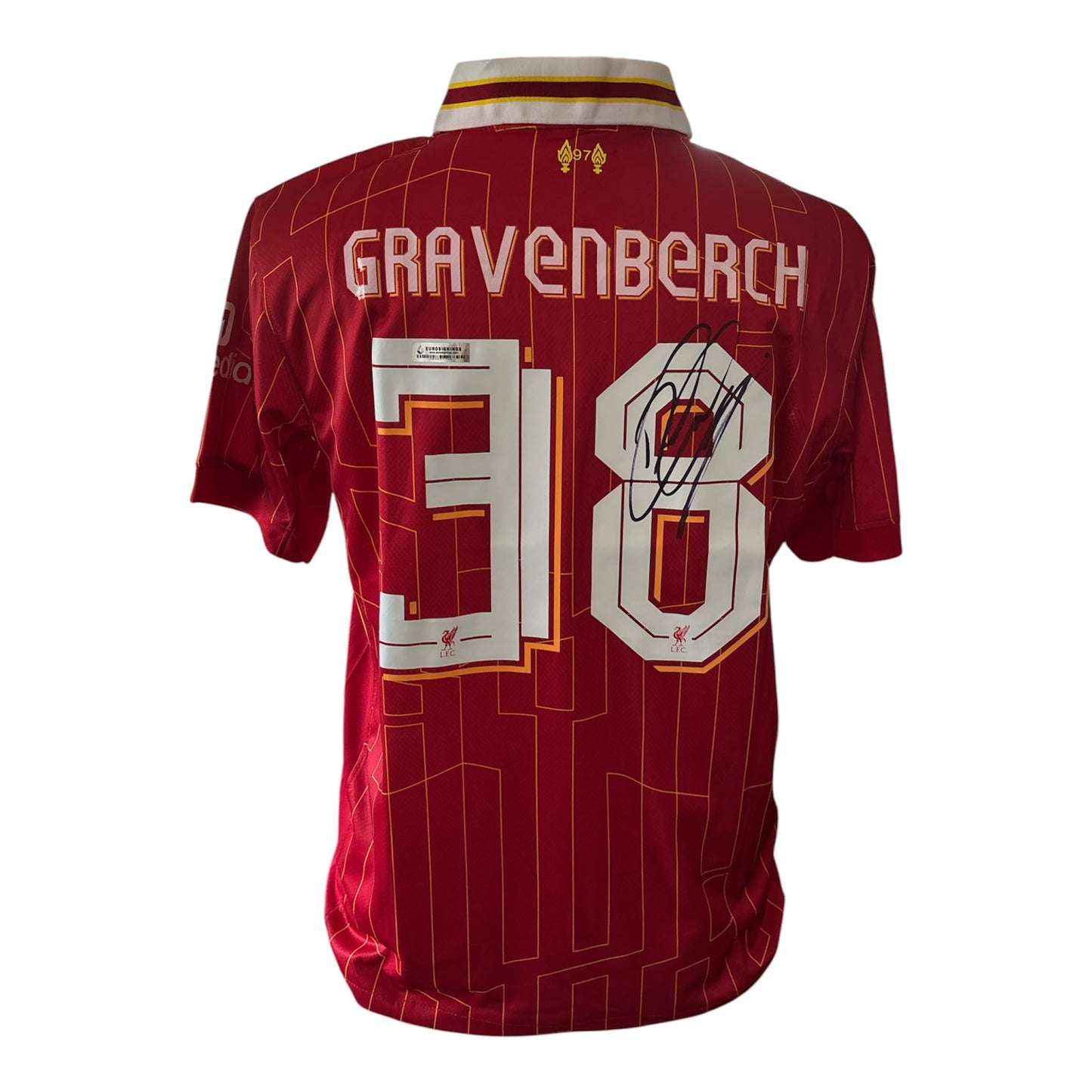 Ryan Gravenberch gesigneerd Liverpool 2024-2025 shirt met certificaat