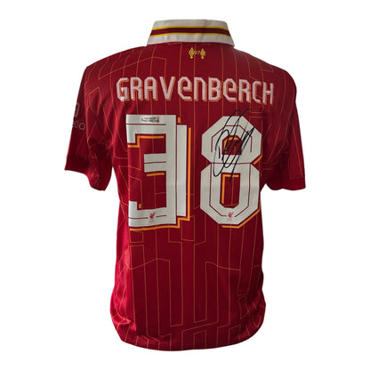 Ryan Gravenberch gesigneerd Liverpool 2024-2025 shirt met certificaat