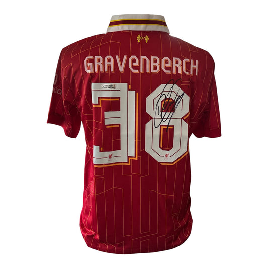 Ryan Gravenberch gesigneerd Liverpool 2024-2025 shirt met certificaat