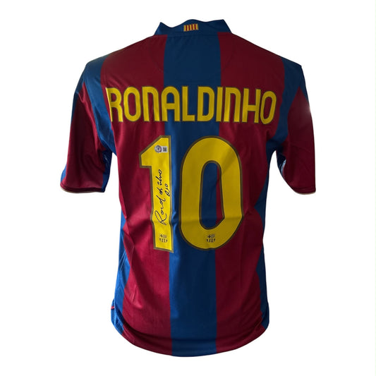 Ronaldinho gesigneerd FC Barcelona thuisshirt 2007-2008 met certificaat