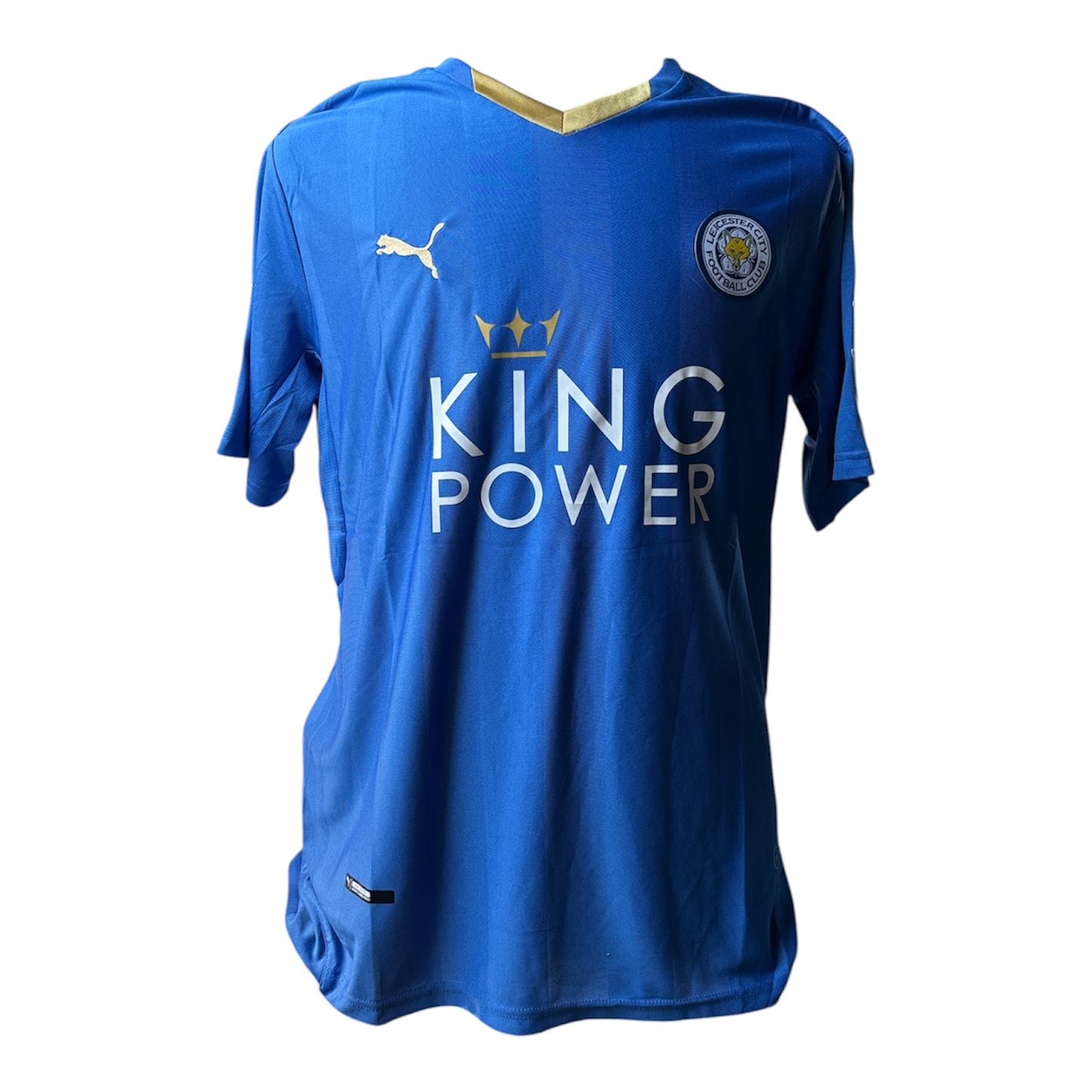 Jamie Vardy gesigneerd Leicester City 2015-2016 shirt met fotobewijs