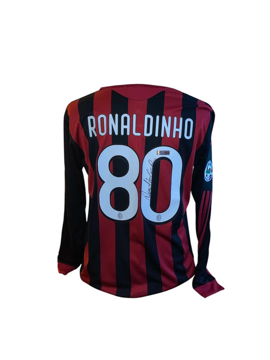 Gesigneerd Ronaldinho AC Milan 2009-2010 shirt met echtheidscertificaat