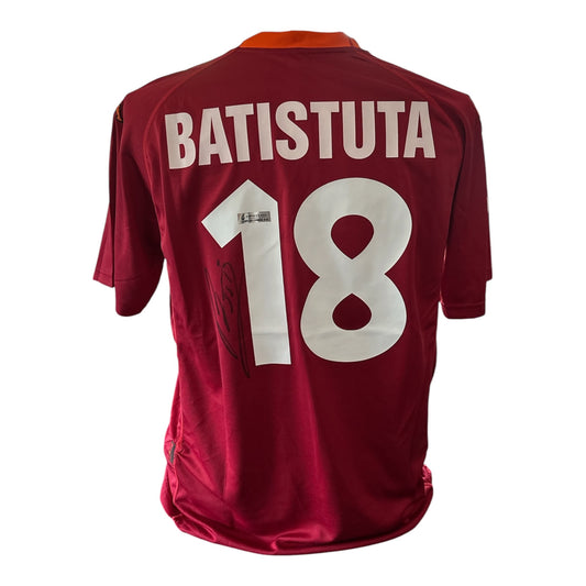 Gabriel Batistuta gesigneerd AS Roma 2000-2001 shirt met certificaat
