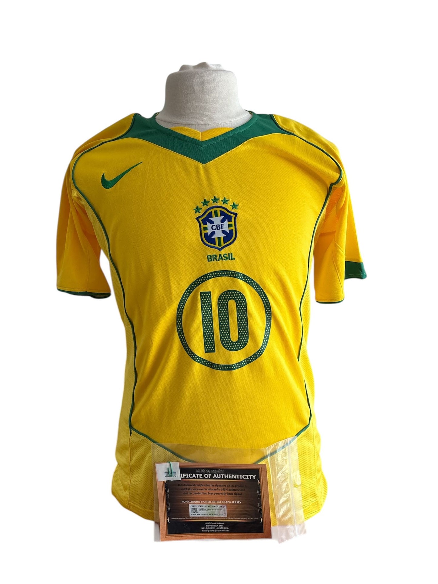 Ronaldinho gesigneerd Brazilië WK 2006 shirt