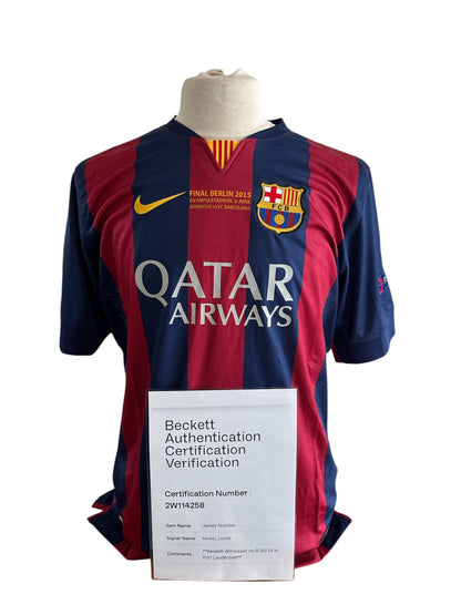 Lionel Messi gesigneerd FC Barcelona 2014-2015 shirt met certificaat