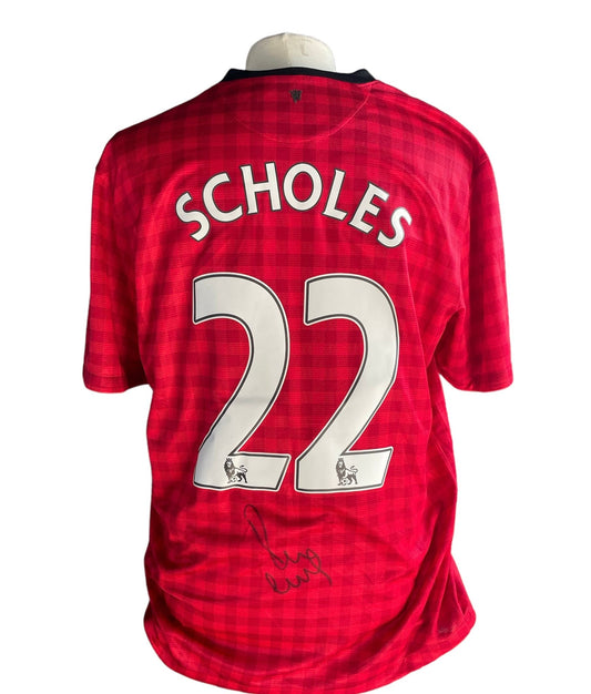 Gesigneerd Paul Scholes Manchester United 2012-2013 shirt met echtheidscertificaat