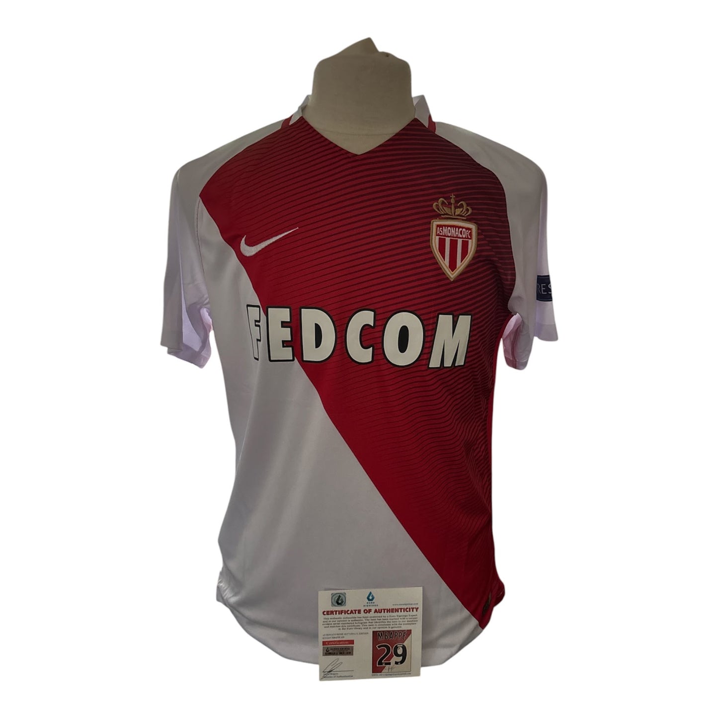 Kylian Mbappé gesigneerd AS Monaco 2016-2017 shirt met certificaat