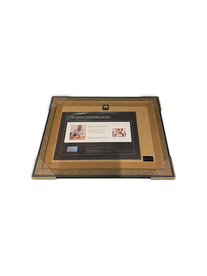 Close-up of Marco van Basten signature on framed Euro 1988 photo with COA