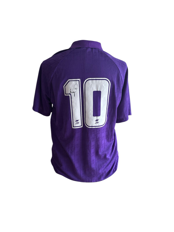 Roberto Baggio gesigneerd Fiorentina 1989-1990 shirt met certificaat