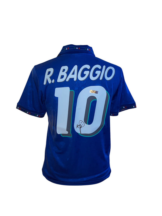 Roberto Baggio gesigneerd Italië 1994-1995 shirt met certificaat