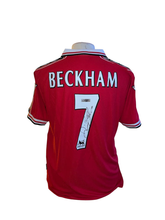 David Beckham gesigneerd Manchester United 1998-1999 shirt met certificaat