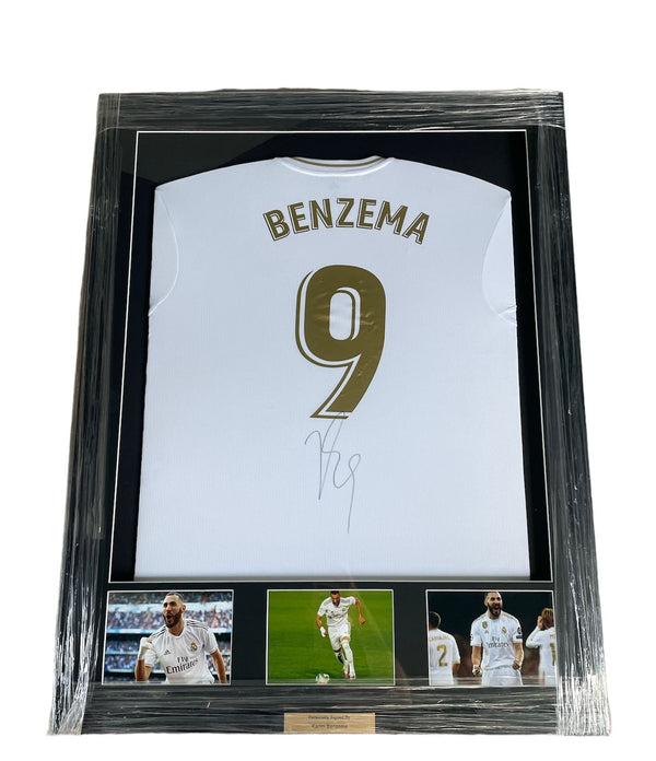 Gesigneerd en ingelijst Karim Benzema Real Madrid 2019-2020 shirt met certificaat