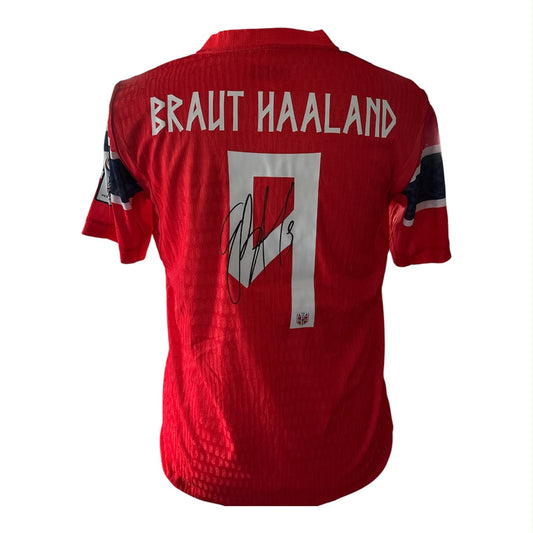 Erling Braut Haaland gesigneerd Noorwegen WK 2026 shirt met certificaat
