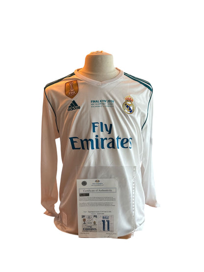 Gareth Bale signed Real Madrid 2017-2018 Champions League long sleeve shirt