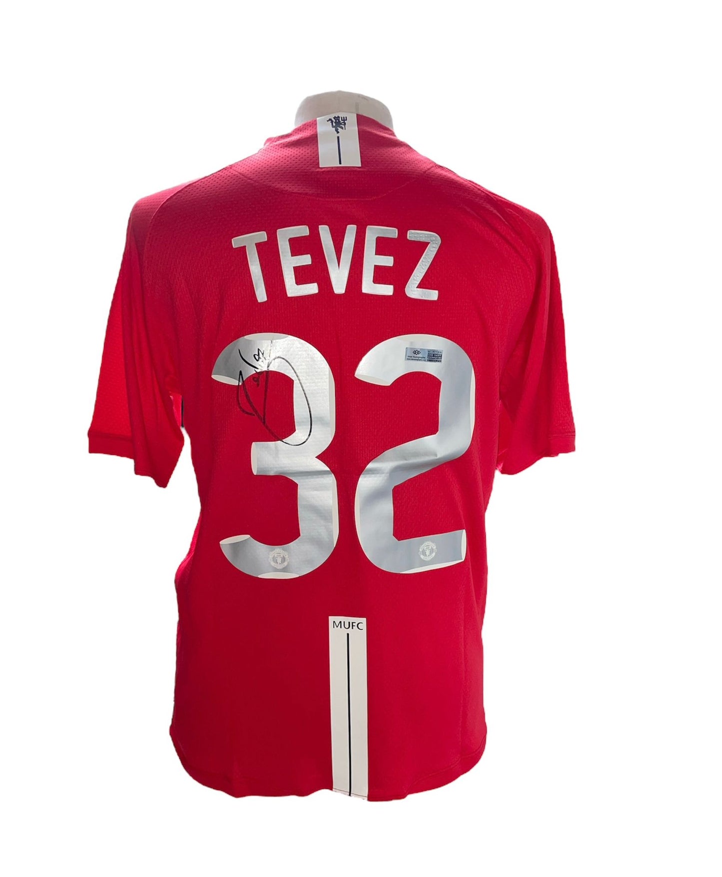 Carlos Tevez gesigneerd Manchester United 2007-2008 shirt met certificaat