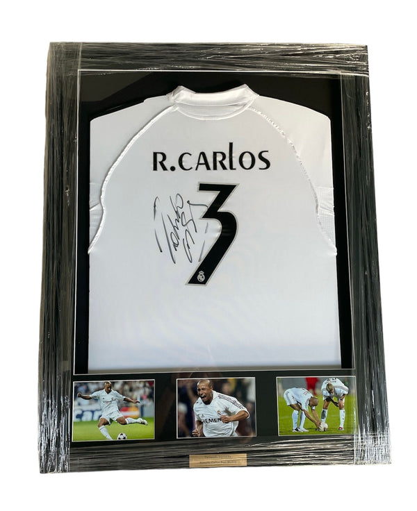 Gesigneerd en ingelijst Roberto Carlos Real Madrid 2005-2006 met certficaat