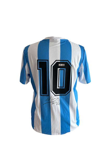 Diego Maradona gesigneerd WK 1986 Argentinië shirt
