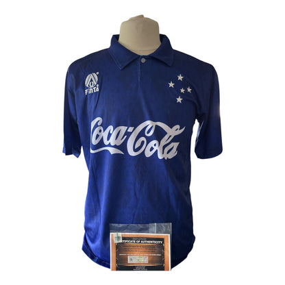 Ronaldo Nazário gesigneerd Cruzeiro shirt met certificaat