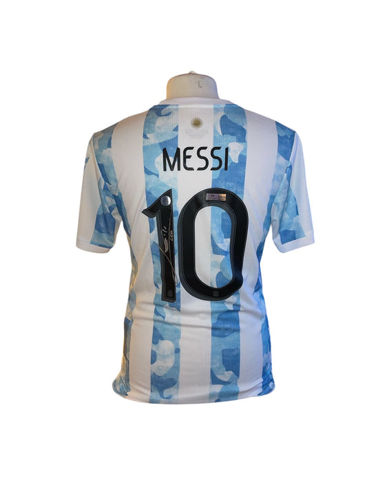 Lionel Messi gesigneerd Argentinië 2020 Copa America shirt met echtheidscertificaat