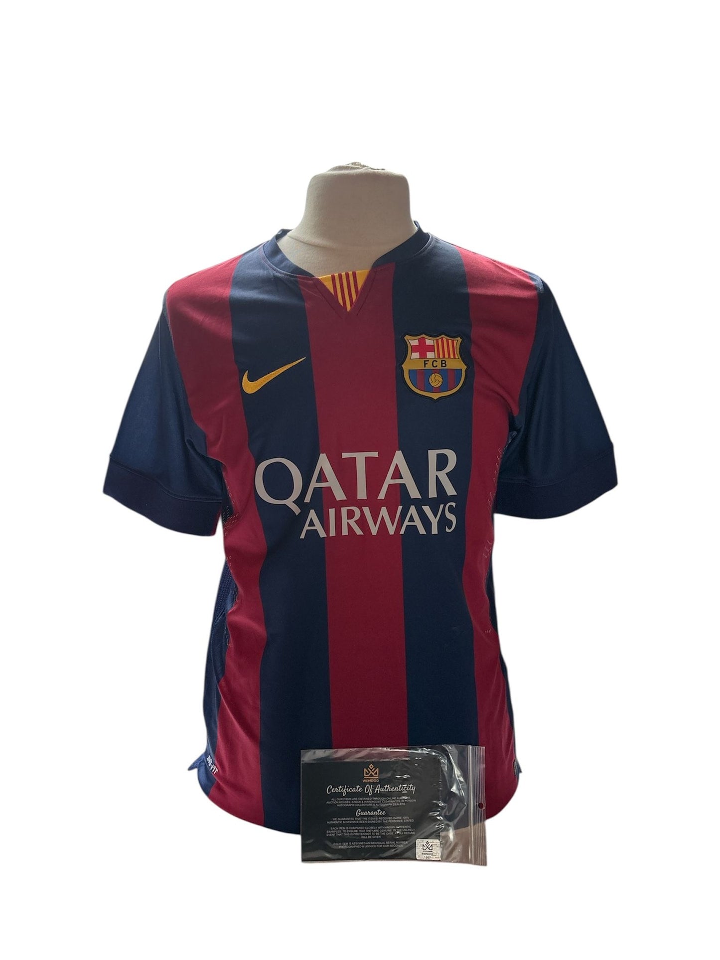Neymar JR gesigneerd Barcelona 2014-2015 shirt met echtheidscertificaat