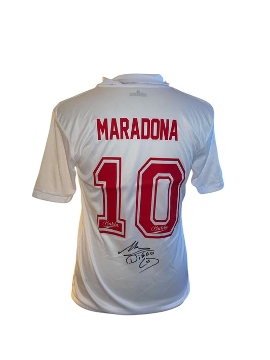 Diego Maradona gesigneerd Sevilla shirt met echtheidscertificaat