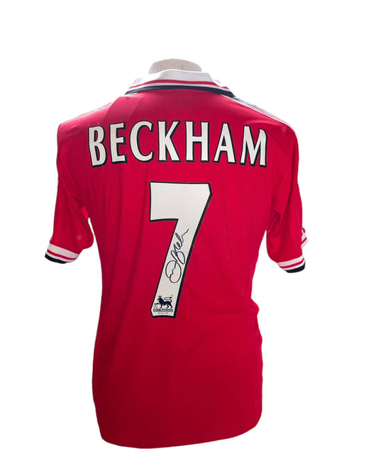 David Beckham gesigneerd Manchester United 1998-1999 shirt met certificaat