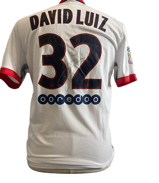 David Luiz gesigneerd Paris Saint Germain 15/16 shirt met certificaat