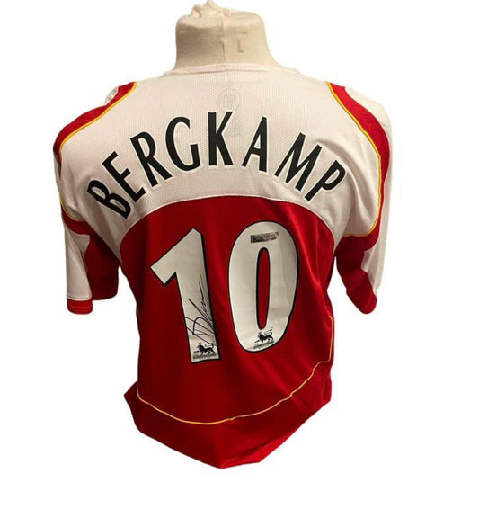 Dennis Bergkamp gesigneerd Arsenal 2004-2005 shirt met certificaat