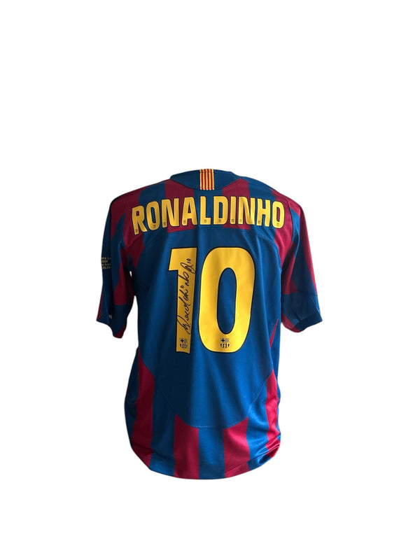 Ronaldinho gesigneerd Barcelona 2005- 2006 shirt met echtheidscertificaat