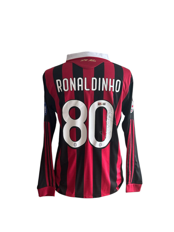 Gesigneerd Ronaldinho AC Milan 2009-2010 shirt met echtheidscertificaat