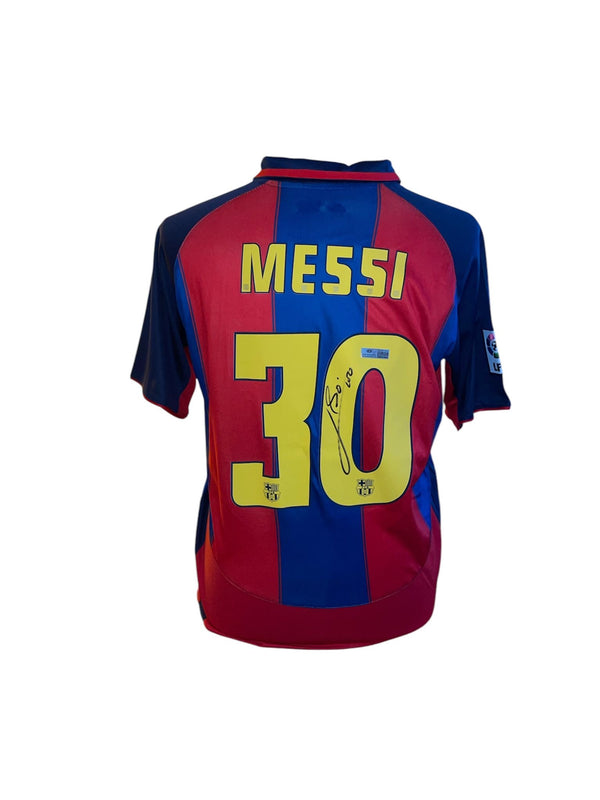 Lionel Messi gesigneerd Barcelona 2003-2004 La Liga shirt met echtheidscertificaat