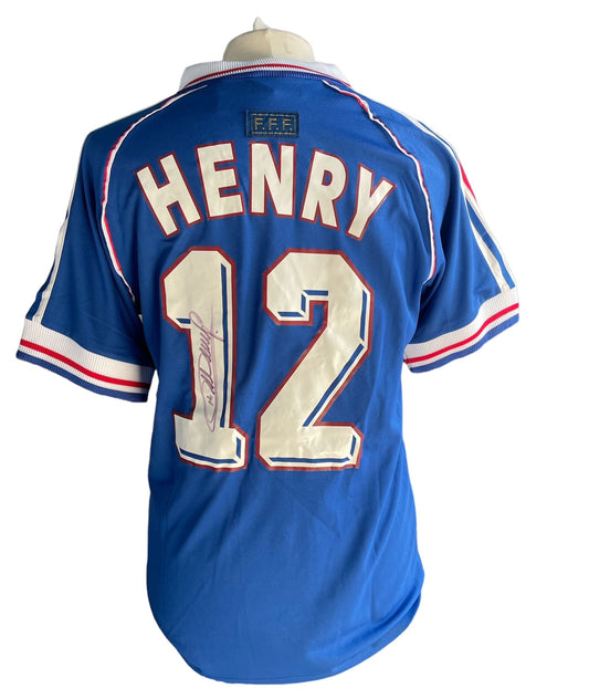 Gesigneerd Thierry Henry Frankrijk WK 1998 shirt met echtheidscertificaat