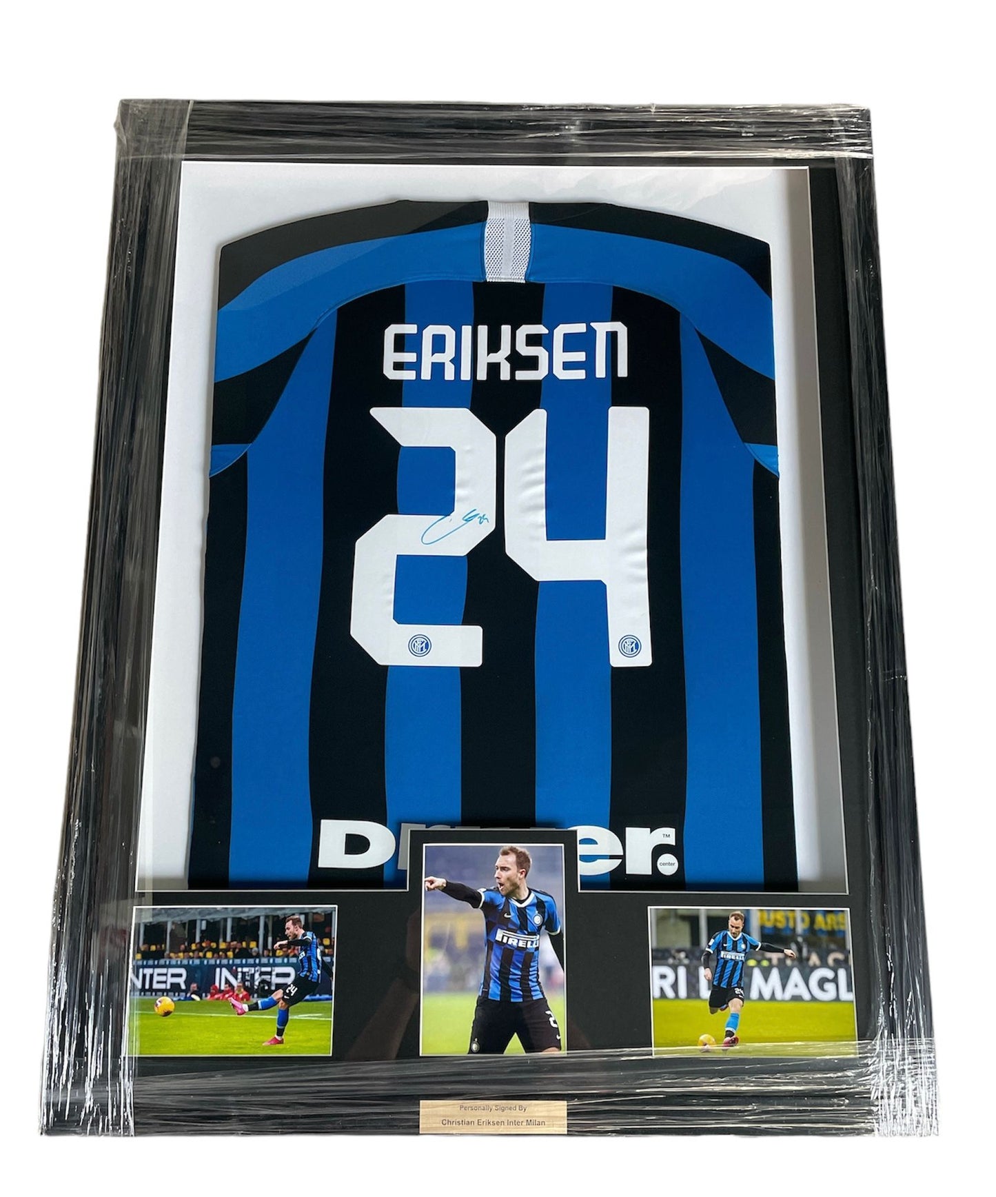 Gesigneerd en ingelijst Christian Eriksen Inter Milan 2019-2020 shirt met certificaat