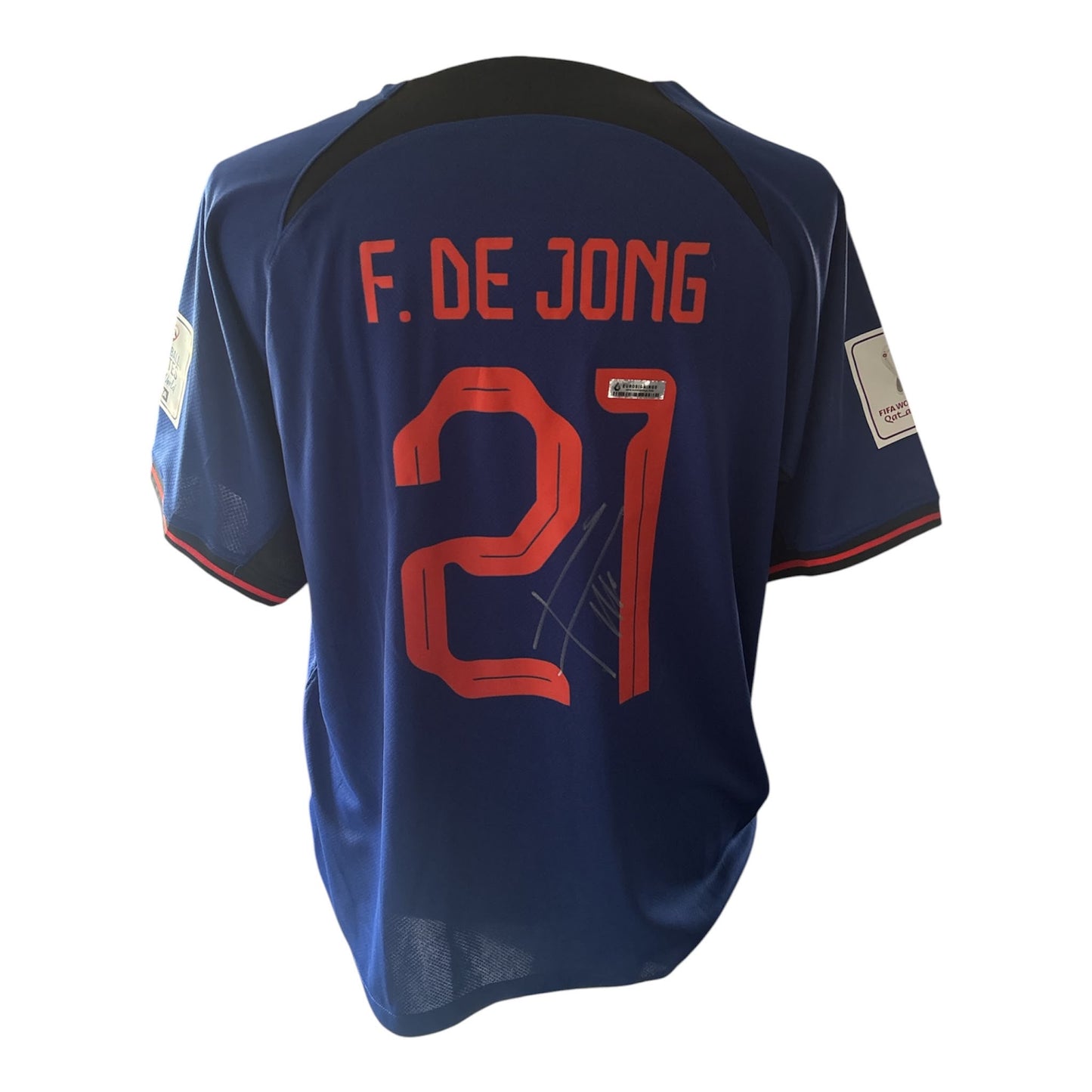 Frenkie de Jong gesigneerd Nederland WK 2022 uitshirt met certificaat