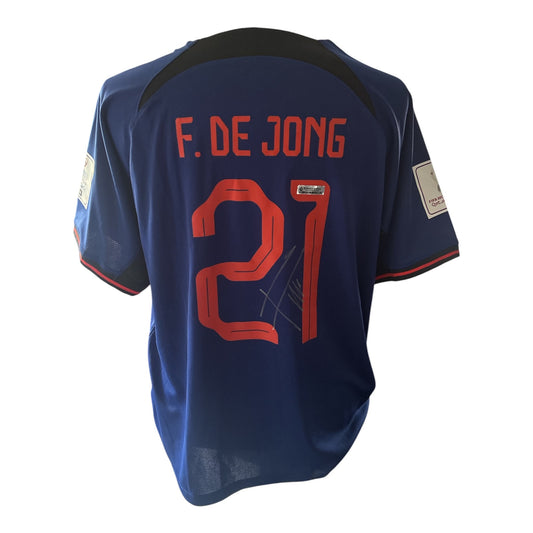 Frenkie de Jong gesigneerd Nederland WK 2022 uitshirt met certificaat