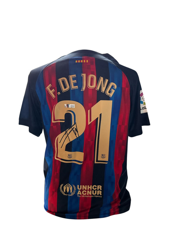 Frenkie de Jong gesigneerd FC Barcelona 2022-2023 shirt met echtheidscertificaat