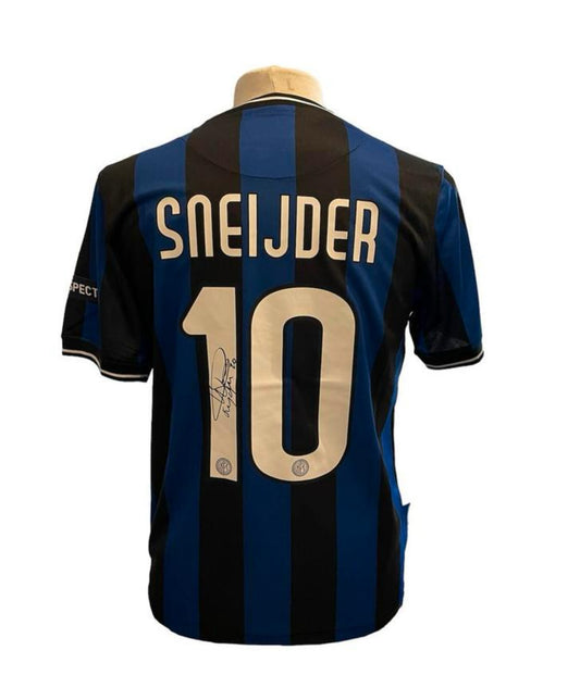 Wesley Sneijder gesigneerd Internationale 2010 Champions League finale shirt shirt met foto- en videobewijs