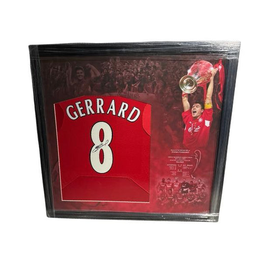 Gesigneerd en ingelijst Steven Gerrard Liverpool 2004-2005 shirt met echtheidscertificaat