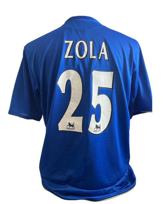 Gianfranco Zola gesigneerd Chelsea 05/06 shirt met certificaat