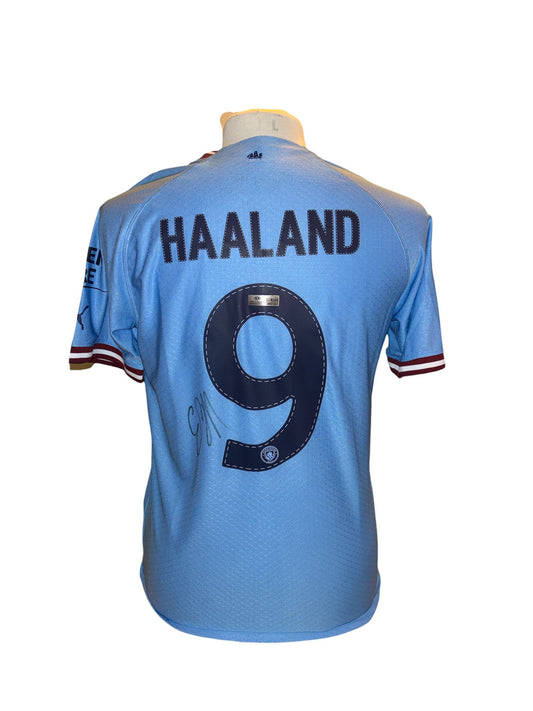 Erling Braut Haaland gesigneerd Manchester City 2022-2023 shirt met certficaat