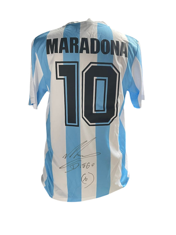 Diego Maradona gesigneerd Argentinië 1986 shirt met echtheidscertificaat