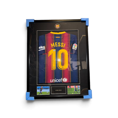 Lionel Messi gesigneerd en ingelijst FC Barcelona 2020-2021 shirt met echtheidscertificaat