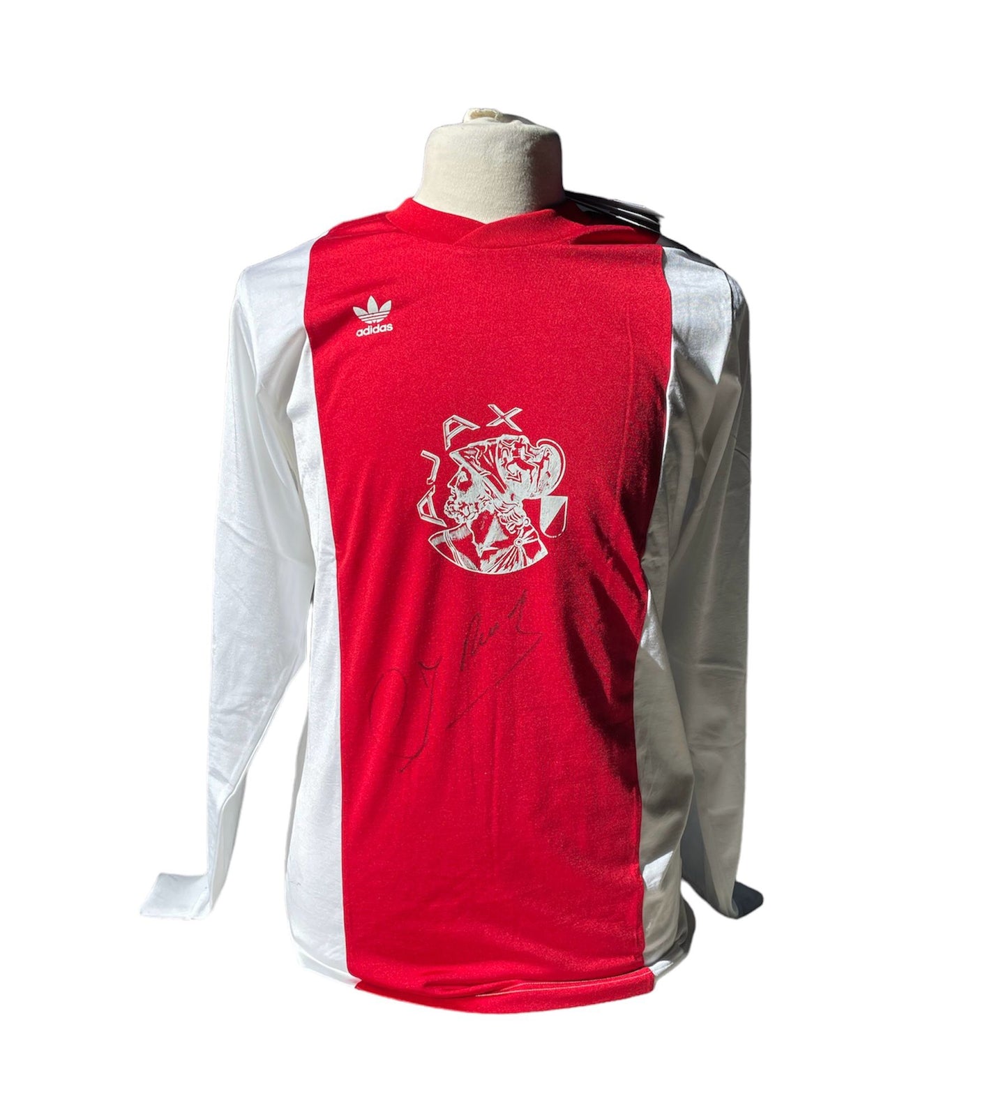 Johan Neeskens gesigneerd Ajax shirt met fotobewijs.