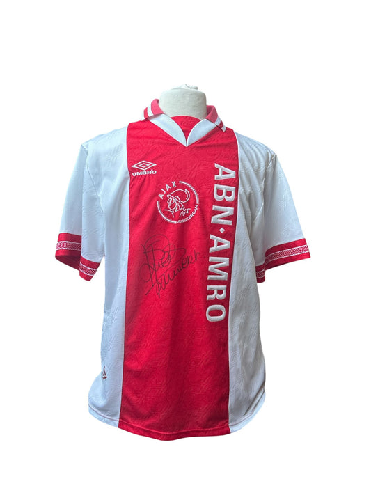 Patrick Kluivert gesigneerd Ajax shirt 1995-1996 met certificaat