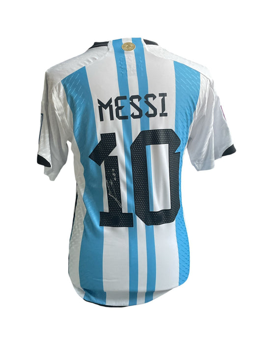 Lionel Messi gesigneerd Argentinië WK 2022 shirt met certificaat