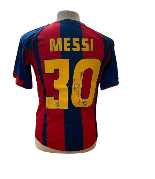 Lionel Messi gesigneerd Barcelona 2004-2005 shirt met certificaat